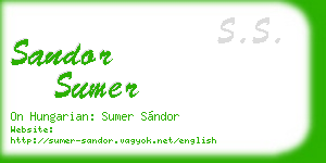 sandor sumer business card